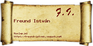 Freund István névjegykártya
